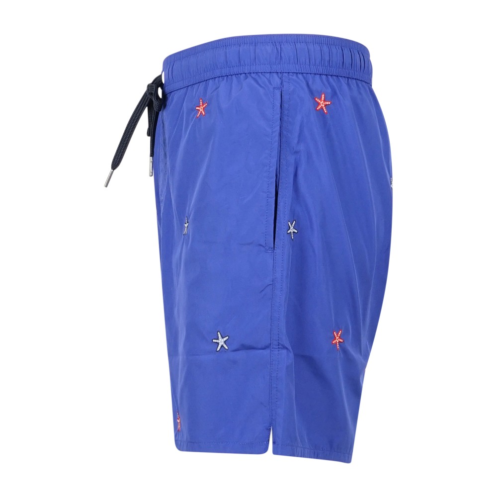 Sun68 - Bermuda mare azzurro con ricamo stella marina all over per uomo |