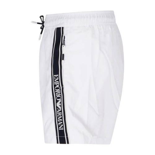 Emporio Armani - Bermuda mare bianca con bande laterali logate per uomo | 2