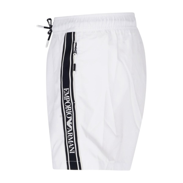 Emporio Armani - Bermuda mare bianca con bande laterali logate per uomo |