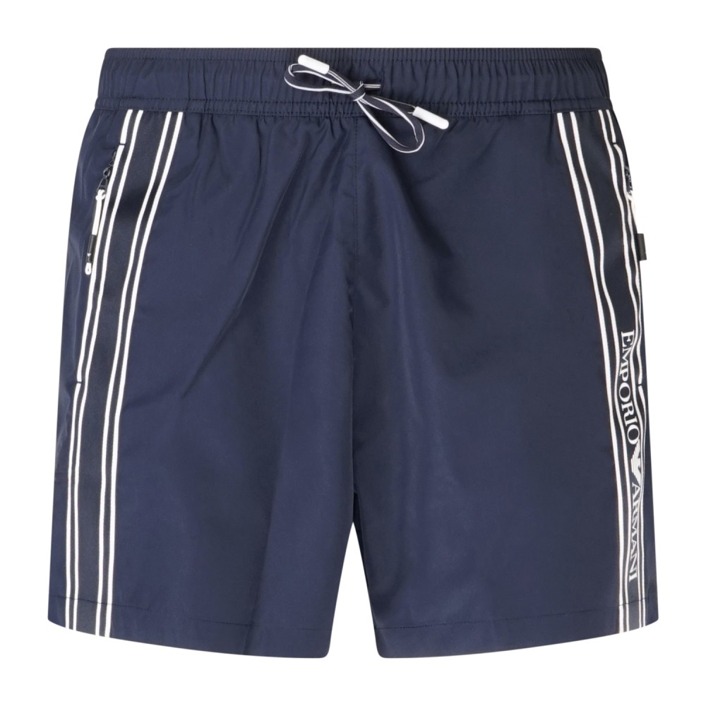 Emporio Armani - Bermuda mare blu con bande laterali logate per uomo | em000583