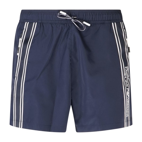 Emporio Armani - Bermuda mare blu con bande laterali logate per uomo | em000583