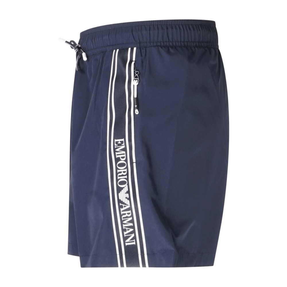 Emporio Armani - Bermuda mare blu con bande laterali logate per uomo | em000583