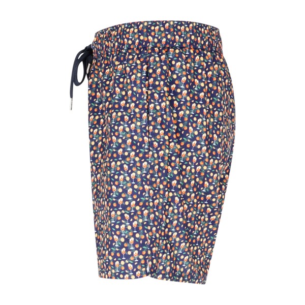 Sun68 - bermuda mare blu con stampa bicchieri cocktail e agrumi per uomo |