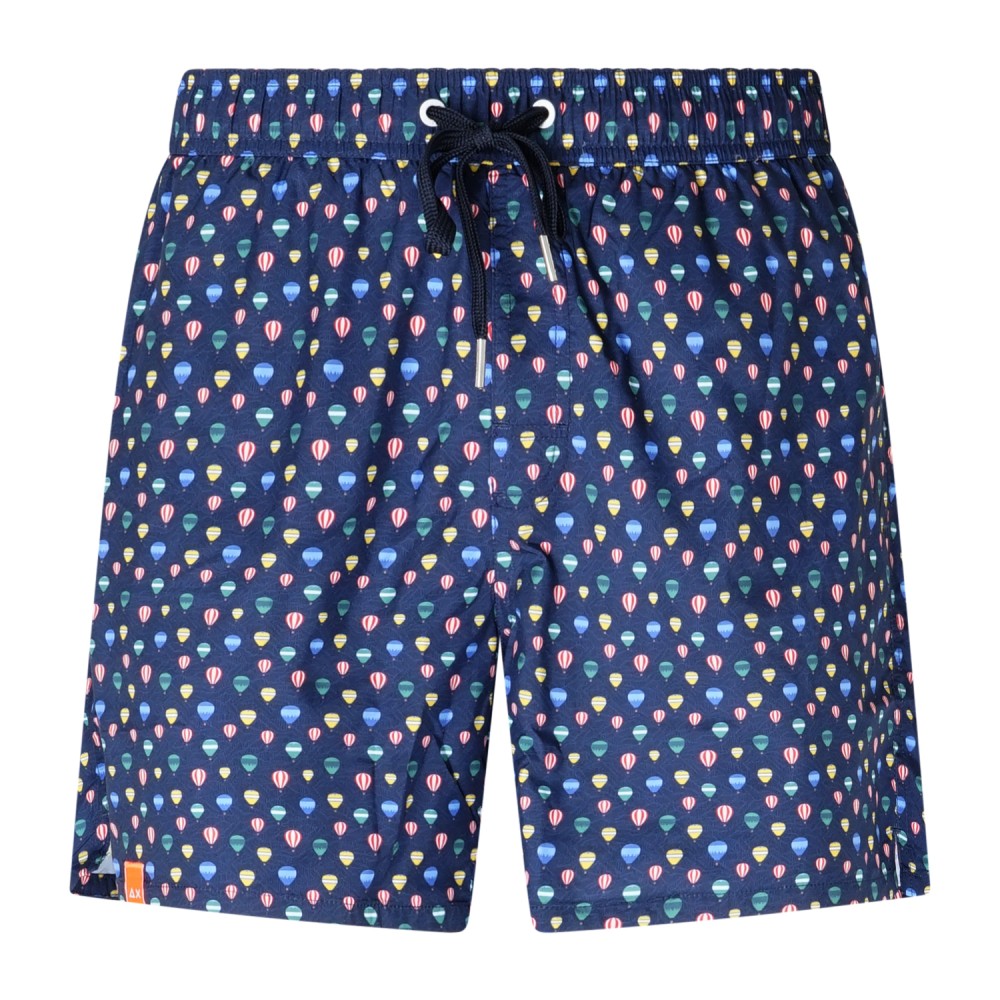 Sun68 - bermuda mare blu con stampa mongolfiere per uomo | h36110 80 avio scuro