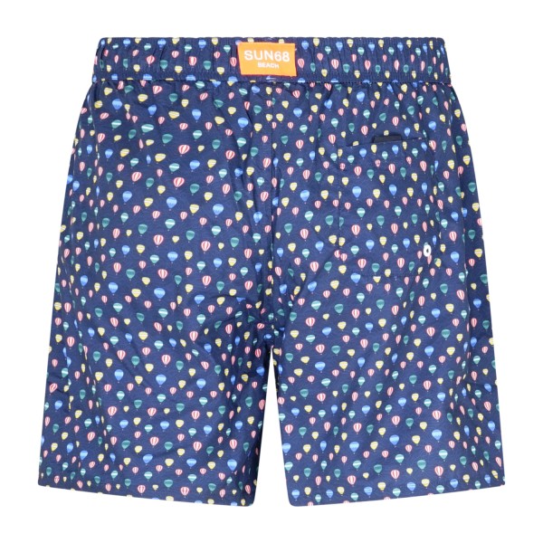 Sun68 - bermuda mare blu con stampa mongolfiere per uomo | h36110 80 avio scuro
