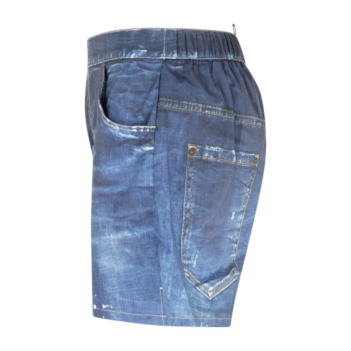 Dsquared2 - Bermuda mare multicolor 5 tasche a fantasia denim per uomo | 2