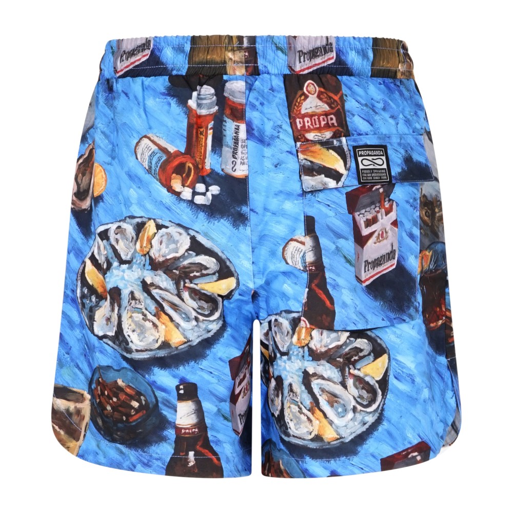 Propaganda - Bermuda mare multicolore Oyster Swimtrunk con stampa oll over per