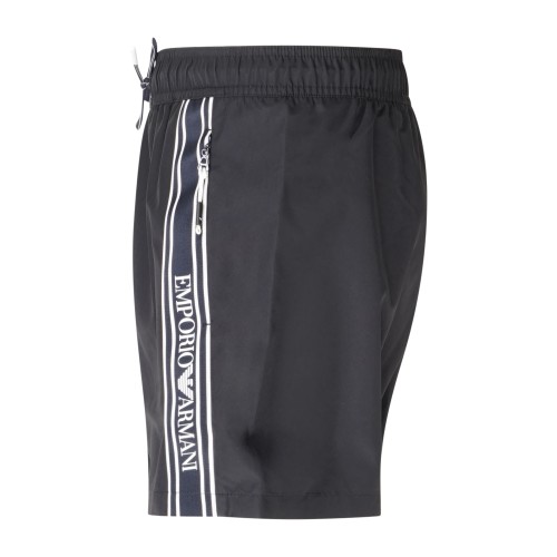 Emporio Armani - Bermuda mare nera con bande laterali logate per uomo | 2