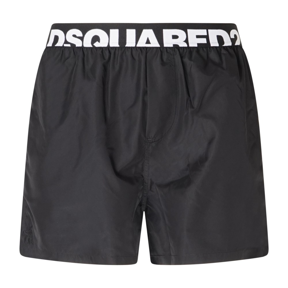 Dsquared2 - Bermuda mare nera con elastico logato in vita per uomo | d7b626560