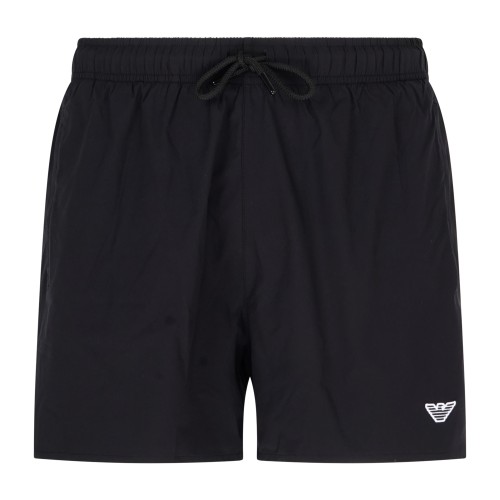 Emporio Armani - Bermuda mare nera con patch logo sul fronte per uomo |