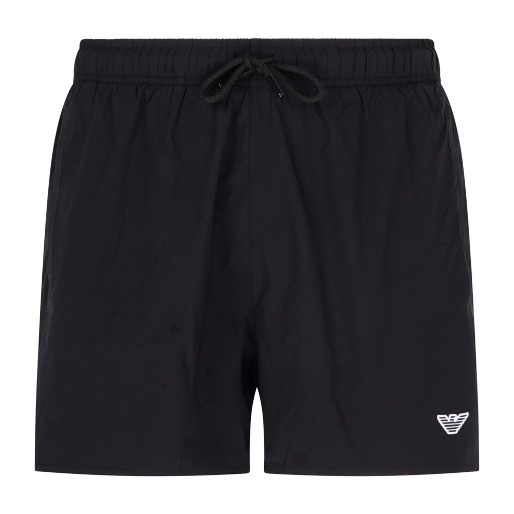 Emporio Armani - Bermuda mare nera con patch logo sul fronte per uomo |