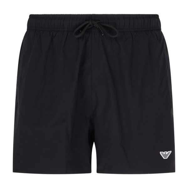 Emporio Armani - Bermuda mare nera con patch logo sul fronte per uomo |