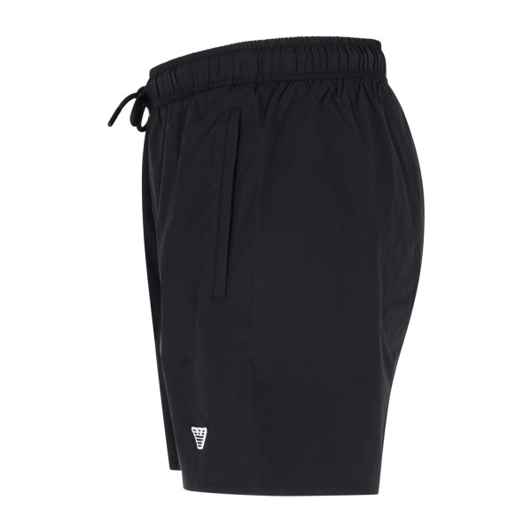 Emporio Armani - Bermuda mare nera con patch logo sul fronte per uomo |