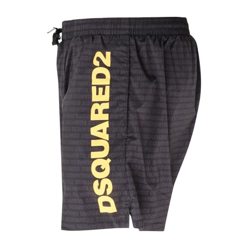 Dsquared2 - Bermuda mare nera con stampa logo all over per uomo | d7b646600 2