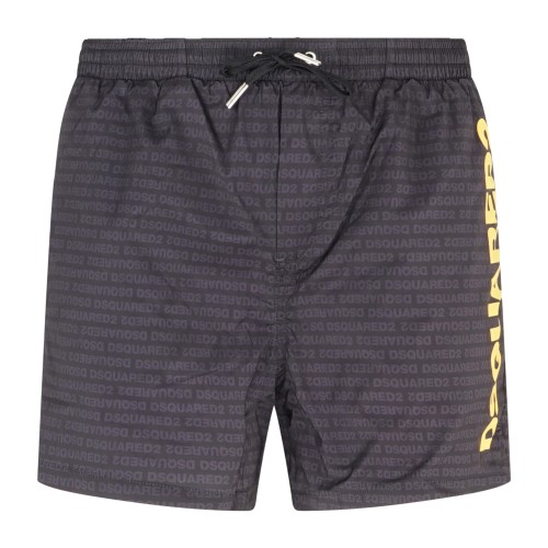 Dsquared2 - Bermuda mare nera con stampa logo all over per uomo | d7b646600