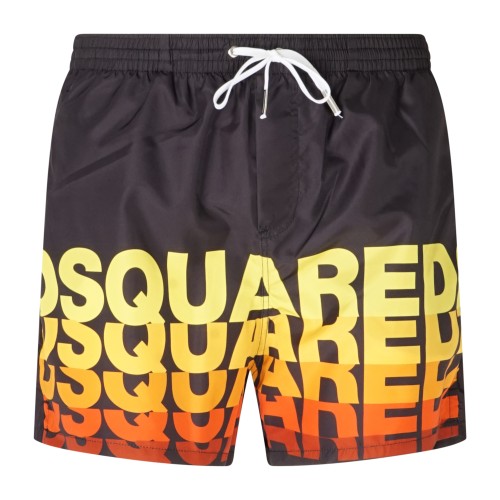 Dsquared2 - Bermuda mare nera con stampa logo sul fronte per uomo | d7b626710