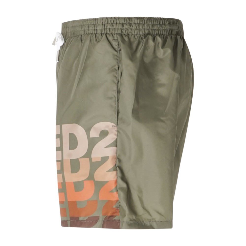 Dsquared2 - Bermuda mare verde con stampa logo sul fronte per uomo | d7b626710
