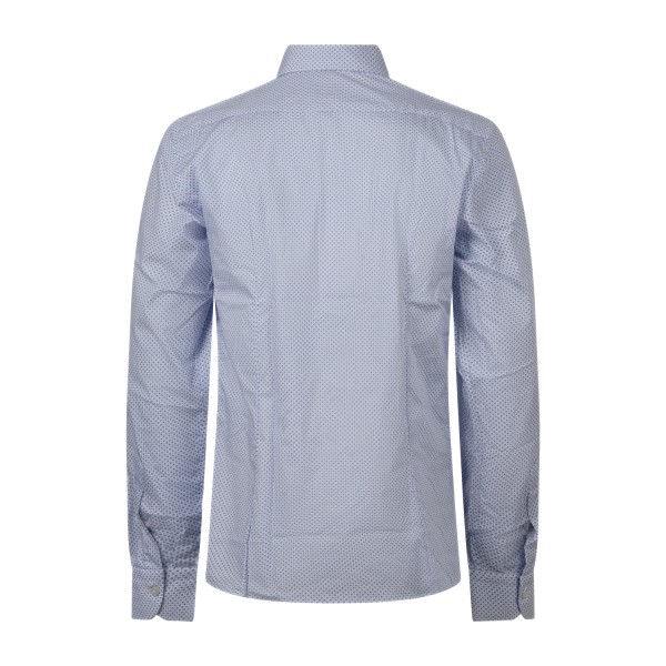 Lavorazione Sartoriale - Camicia bianca fantasia astratta in cotone slim fit