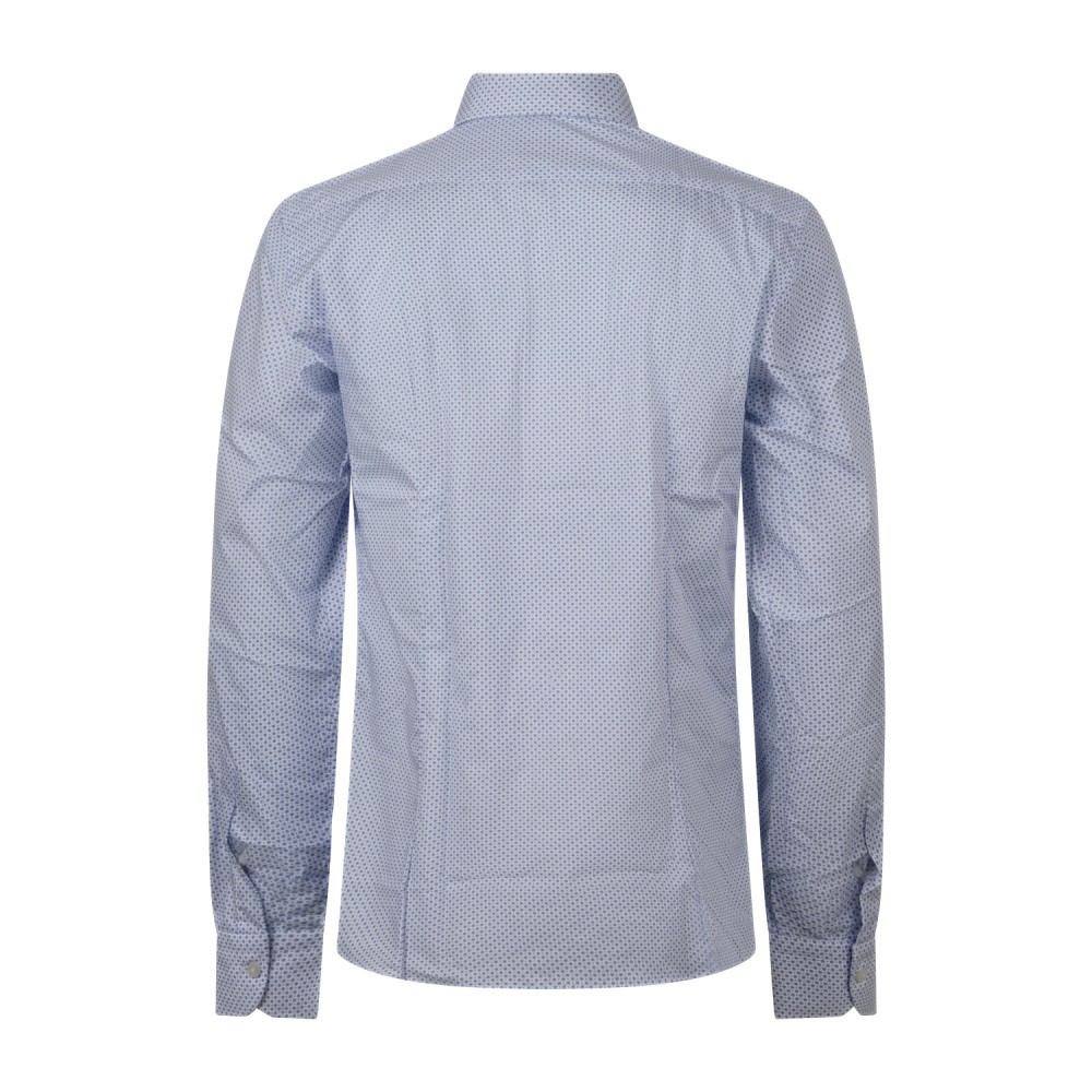 Lavorazione Sartoriale - Camicia bianca fantasia astratta in cotone custom fit