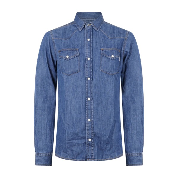 Roy Roger's - Camicia in jeans denim medio manica lunga con tasche sul petto