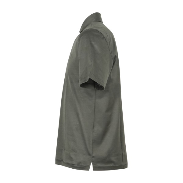 Gran Sasso - Polo verde manica corta con collo camicia in cotone filo di scozia