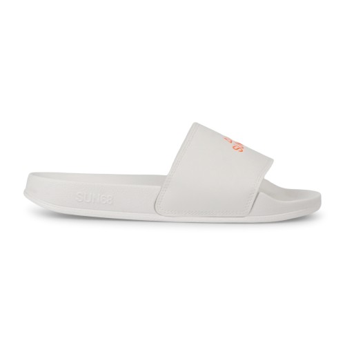 Sun68 - Sandali bianchi in gomma con stampa logo fluo per uomo | x36101 01