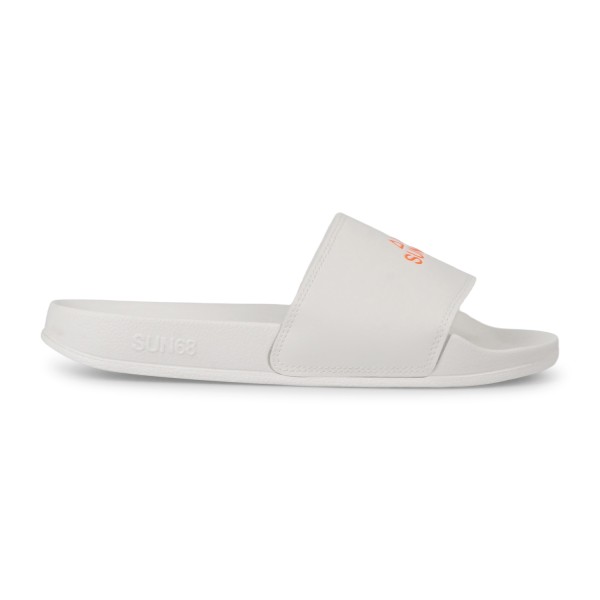 Sun68 - Sandali bianchi in gomma con stampa logo fluo per uomo | x36101 01