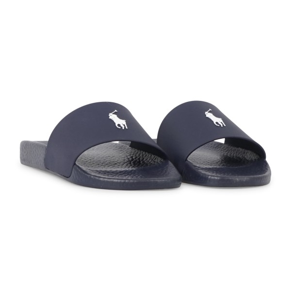 Polo Ralph Lauren - Sandali blu in gomma con stampa logo pony per uomo |