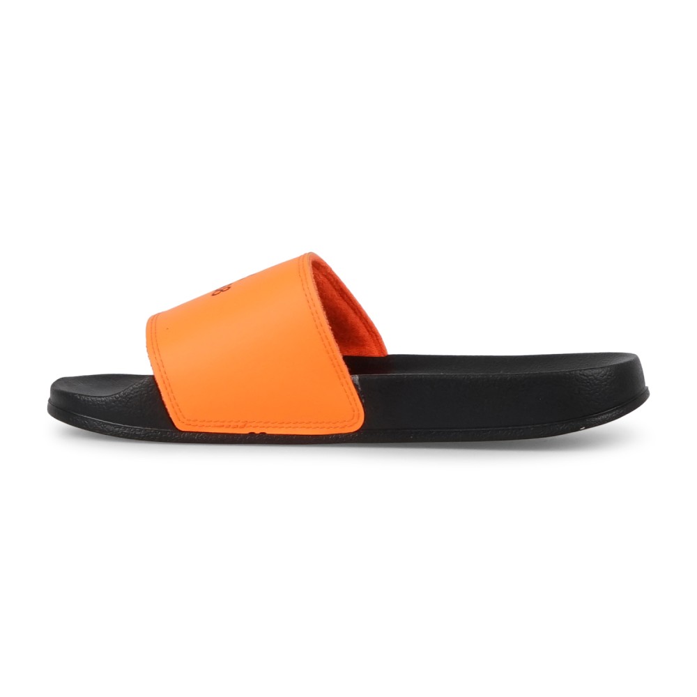 Sun68 - Sandali neri in gomma con fascia arancio fluo per uomo | x36101 1184