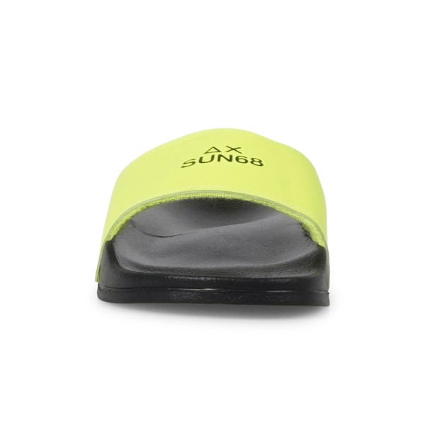 Sun68 - Sandali neri in gomma con fascia gialla fluo per uomo | x36101 1163