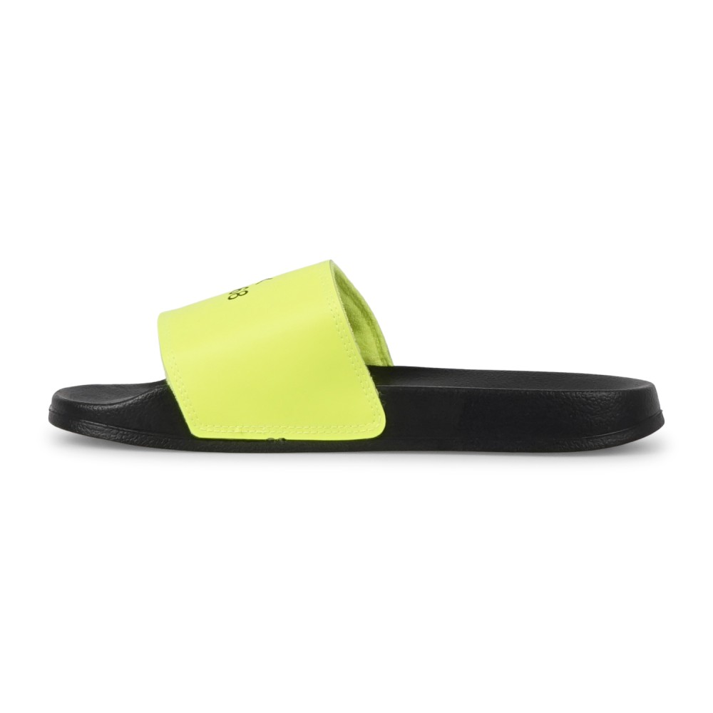 Sun68 - Sandali neri in gomma con fascia gialla fluo per uomo | x36101 1163