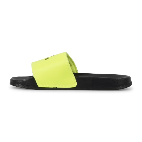 Sun68 - Sandali neri in gomma con fascia gialla fluo per uomo | x36101 1163