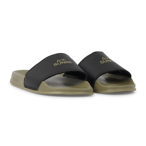 Sun68 - Sandali verdi in gomma con fascia nera per uomo | x36101 1911
