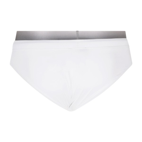 Emporio Armani - Slip mare bianco con cinto elastico logato e patch logo sul