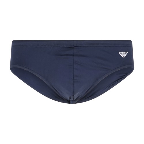 Emporio Armani - Slip mare blu con patch logo ricamata sul fronte per uomo |