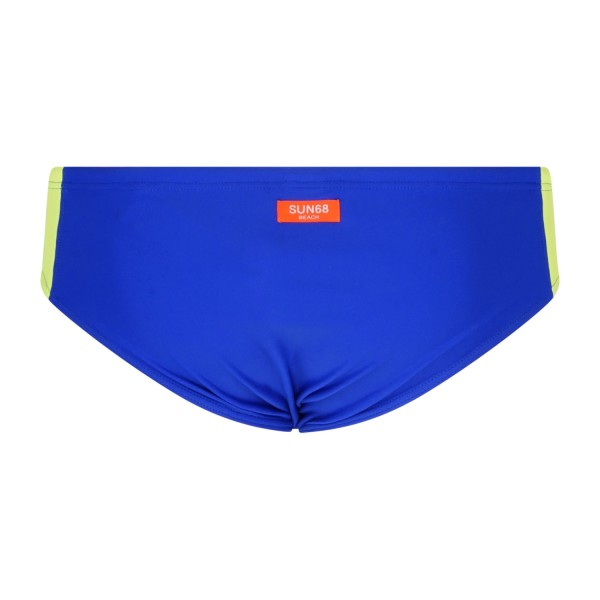 Sun68 - Slip mare celeste con stampa logo e banda laterale fluo a contrasto per