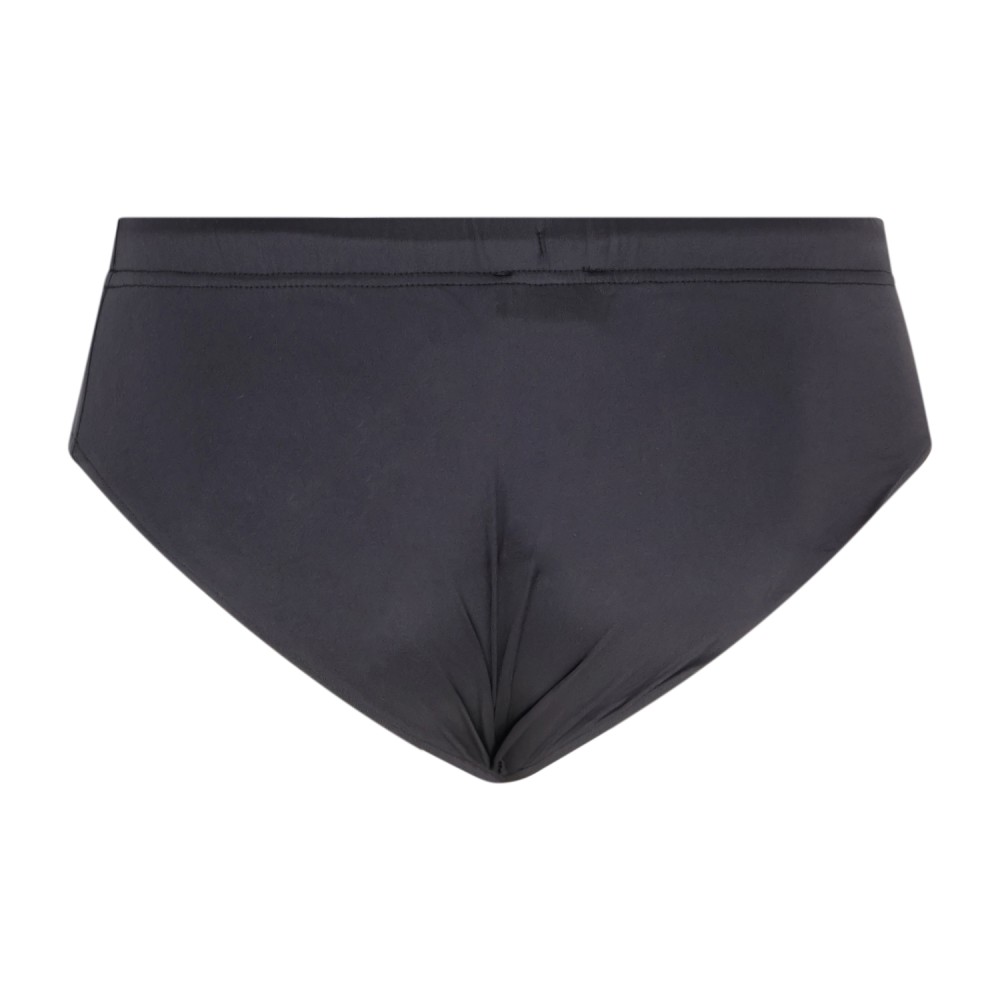 Emporio Armani - Slip mare nero con cinto elastico logato e patch logo sul