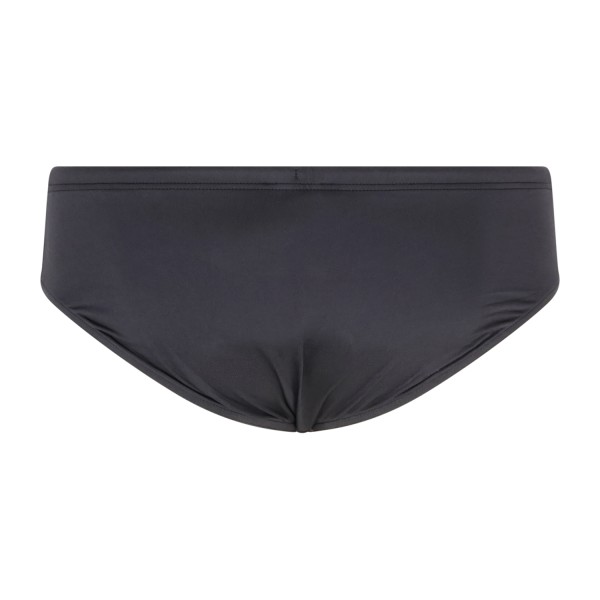 Emporio Armani - Slip mare nero con patch logo ricamata sul fronte per uomo |