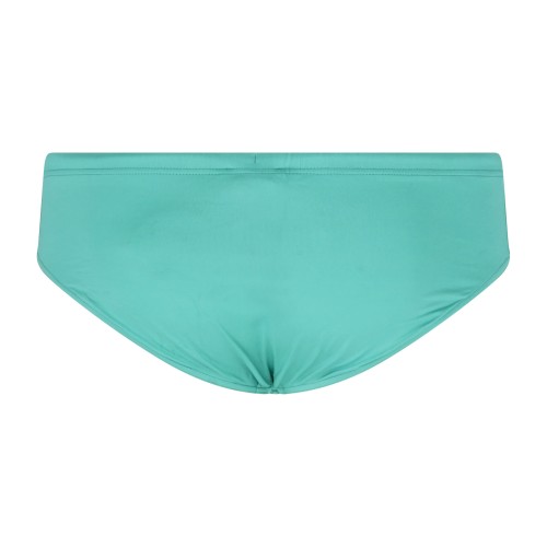 Emporio Armani - Slip mare verde con patch logo ricamata sul fronte per uomo | 2