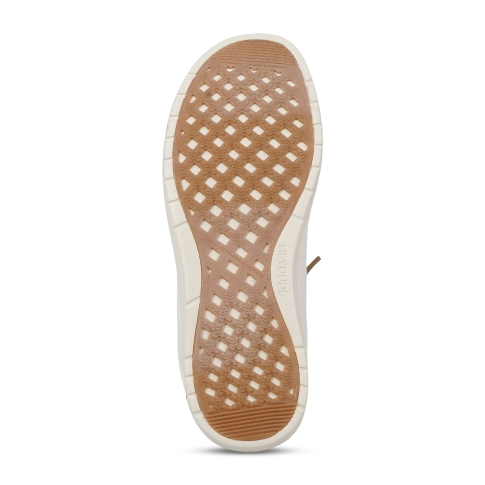 Hey Dude - Slip on bianca Paul Canvas in tessuto liscio con inserti in pelle