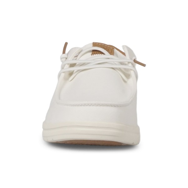 Hey Dude - Slip on bianca Paul Canvas in tessuto liscio con inserti in pelle