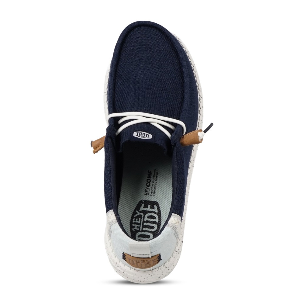 Hey Dude - Slip on blu Wally Summer Linen con contrasto per uomo | hd 43086-4ux