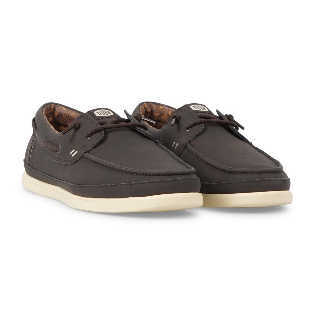 Hey Dude - Slip on marrone Harbor Lo Classic in ecopelle per uomo | hd