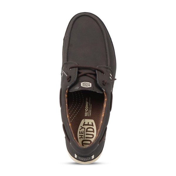 Hey Dude - Slip on marrone Harbor Lo Classic in ecopelle per uomo | hd