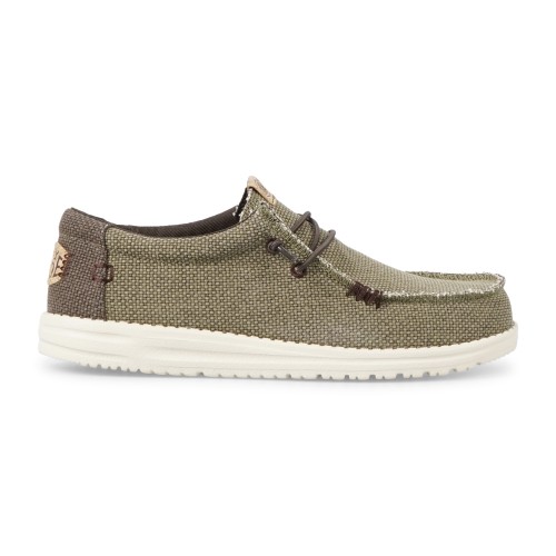 Hey Dude - Slip on verde Wally Braided con suola ultraleggera con contrasto per