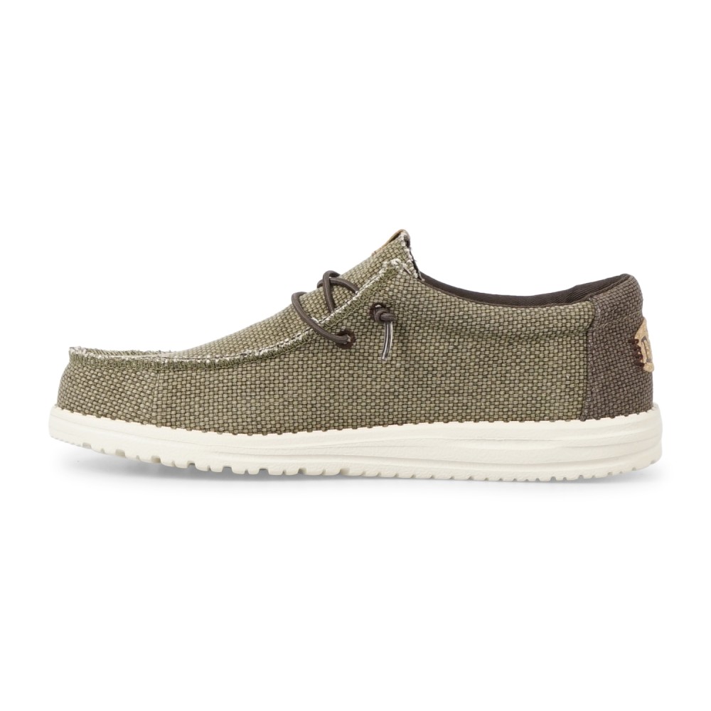 Hey Dude - Slip on verde Wally Braided con suola ultraleggera con contrasto per
