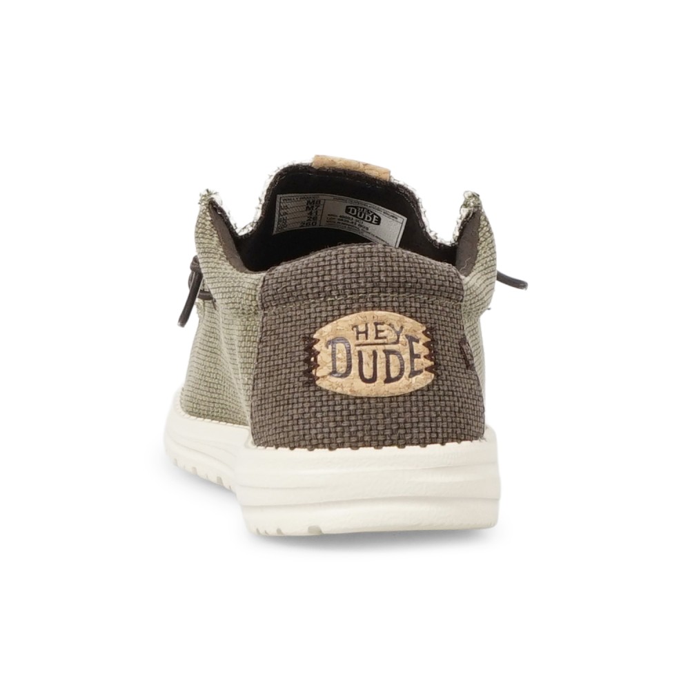 Hey Dude - Slip on verde Wally Braided con suola ultraleggera con contrasto per