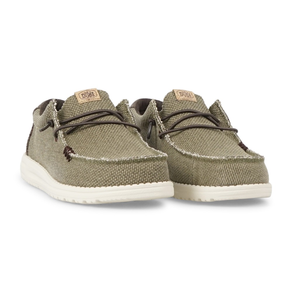 Hey Dude - Slip on verde Wally Braided con suola ultraleggera con contrasto per