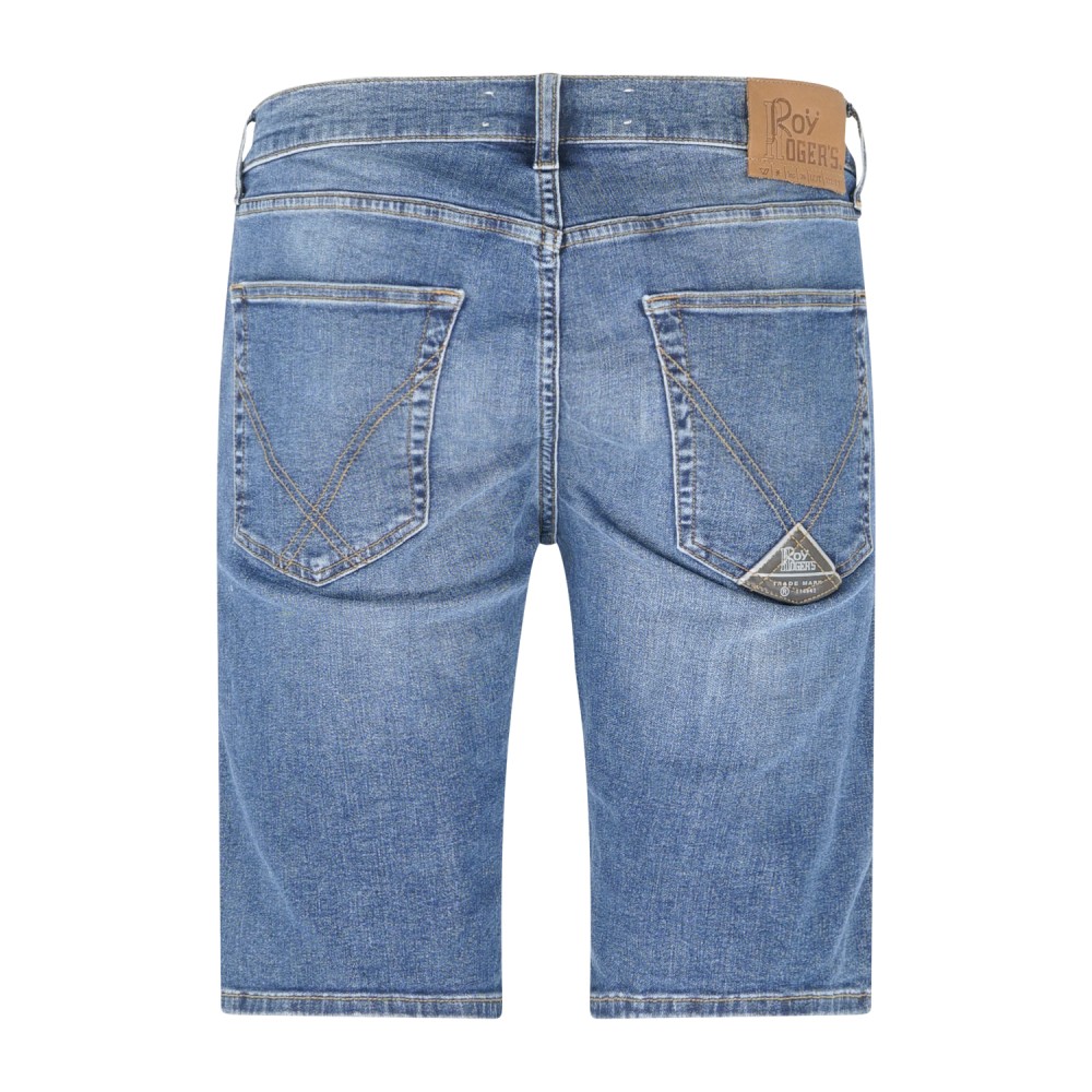 Roy Roger's - Bermuda denim medio Luke tasca a filo slim fit per uomo |
