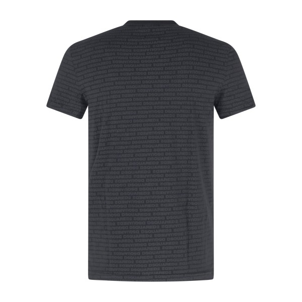 Dsquared2 - T-shirt nera manica corta con stampa logo allover per uomo |